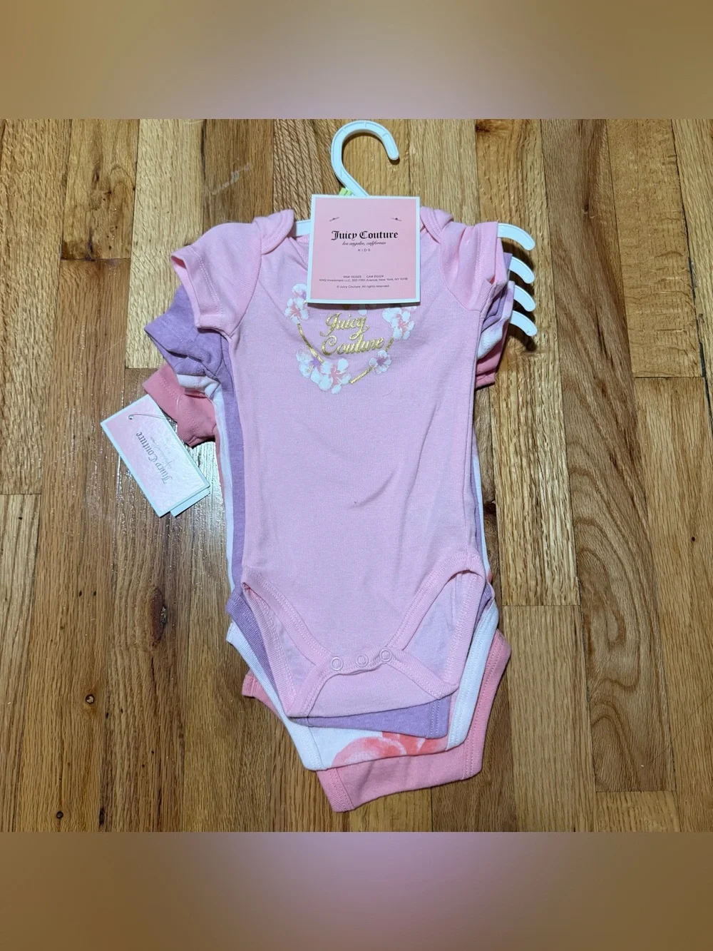 Juicy Couture Pink Logo One-Piece Bodysuits 4 Pack Size 3/6M